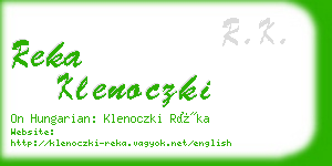 reka klenoczki business card